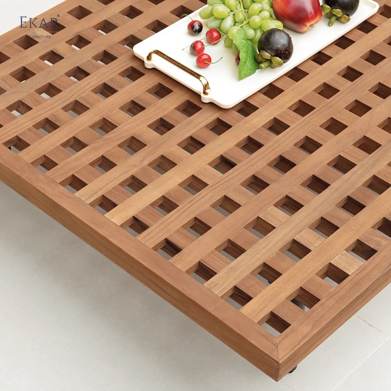 EKAR Harbor Outdoor Coffee Table – Sturdy teak & aluminum design, weather-resistant for patios, gardens EK-ZYDZCT-01