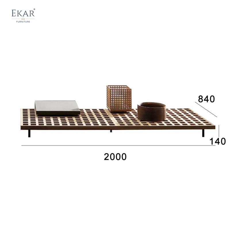 EKAR Harbor Outdoor Coffee Table – Sturdy teak & aluminum design, weather-resistant for patios, gardens EK-ZYDZCT-01