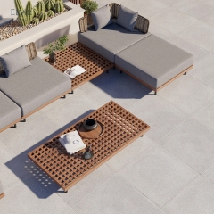 EKAR Harbor Outdoor Coffee Table – Sturdy teak & aluminum design, weather-resistant for patios, gardens EK-ZYDZCT-01