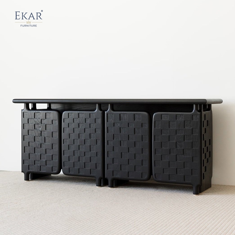 Modern Minimalist Solid Wood &amp; Plywood Living Room Sideboard