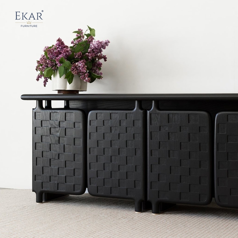 Modern Minimalist Solid Wood &amp; Plywood Living Room Sideboard