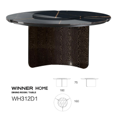Round marble turntable dining table