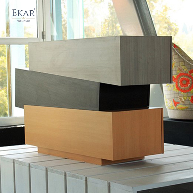 Modern Minimalist Geometric Solid Wood & Plywood Living Room Sideboard
