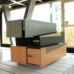 Modern Minimalist Geometric Solid Wood & Plywood Living Room Sideboard