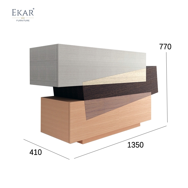 Modern Minimalist Geometric Solid Wood & Plywood Living Room Sideboard