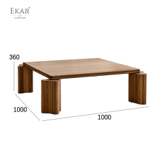 Modern Minimalist Solid Wood & Marble - Top Coffee Table