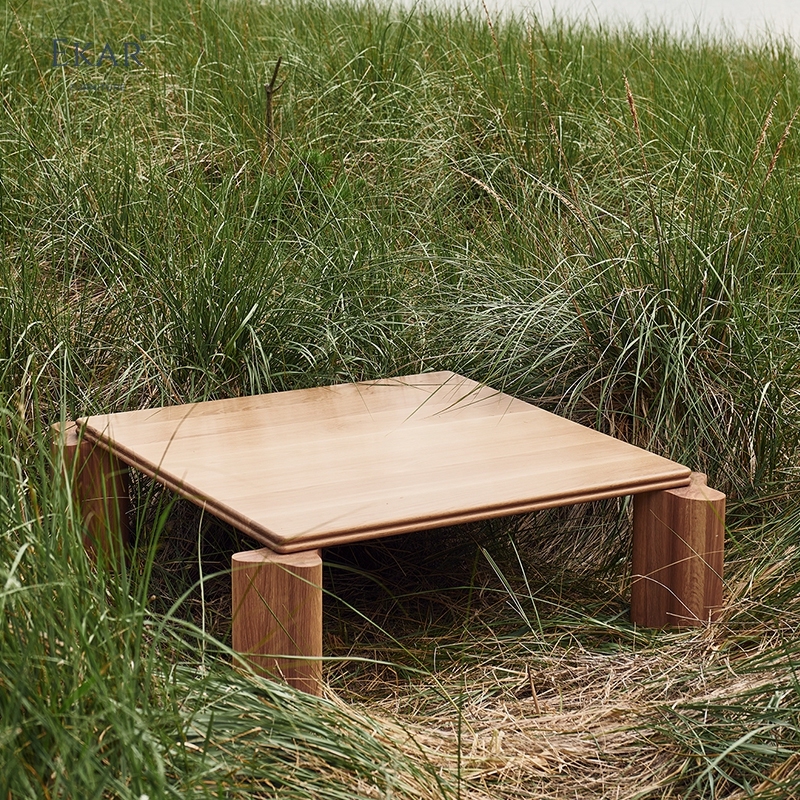 Modern Minimalist Solid Wood & Marble - Top Coffee Table