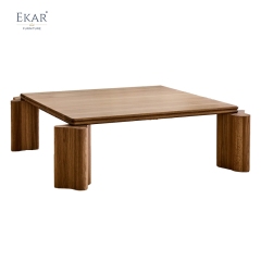 Modern Minimalist Solid Wood & Marble - Top Coffee Table