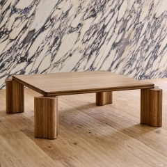 Modern Minimalist Solid Wood & Marble - Top Coffee Table