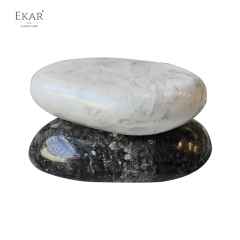 Modern Outdoor Natural Marble Coffee Table, Unique Stone - Stack Design