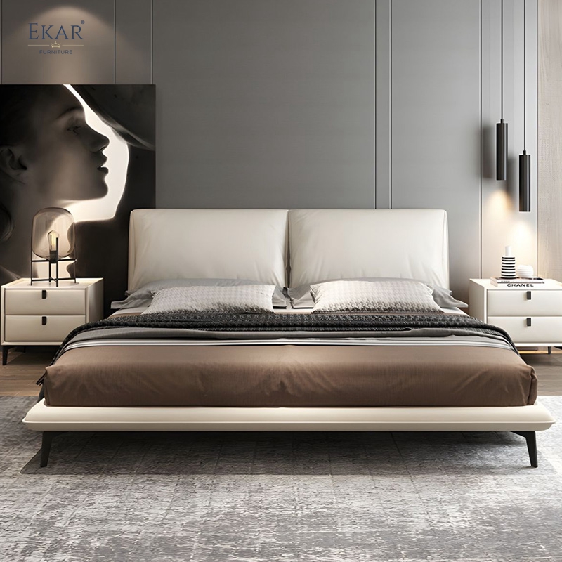 EKAR Elevate Bed | Elephant Ear Floating Design – Genuine Leather for Modern Bedrooms