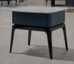 Modern Nightstand with Drawer and Open Shelf for Bedroom Storage