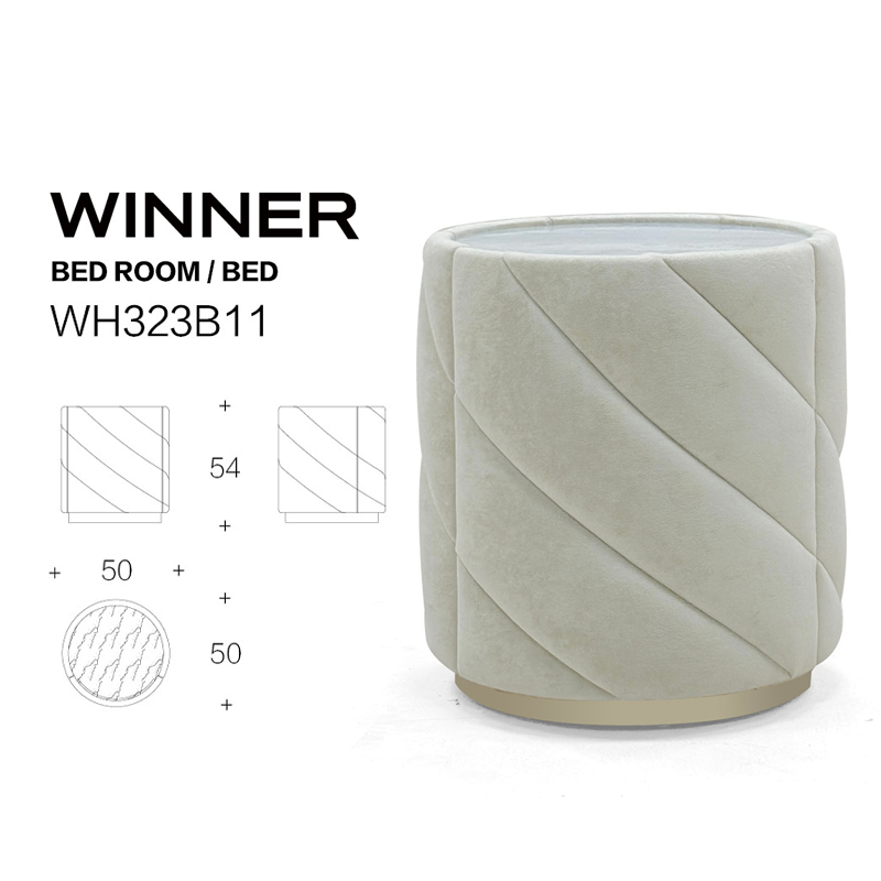 Marble black titanium brushed metal interior bedside table
