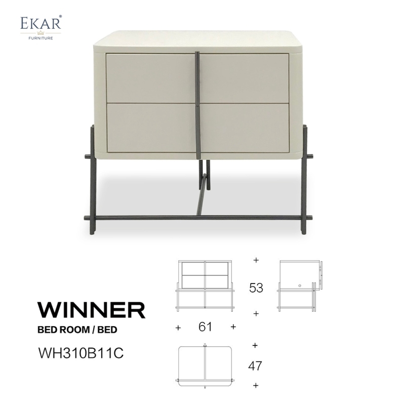 Elegant Wooden Nightstand with Modern Design