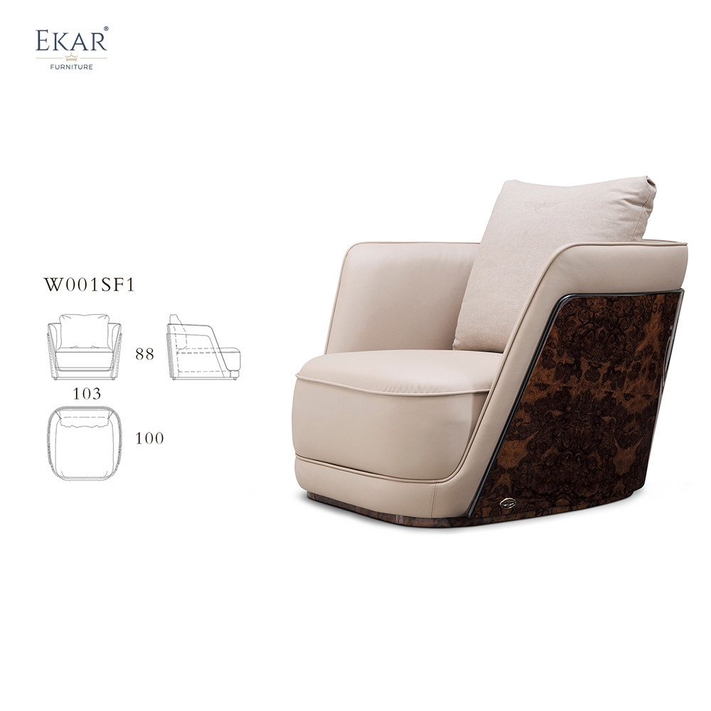 Suitable for contemporary living wooden veneer frame living room sofa