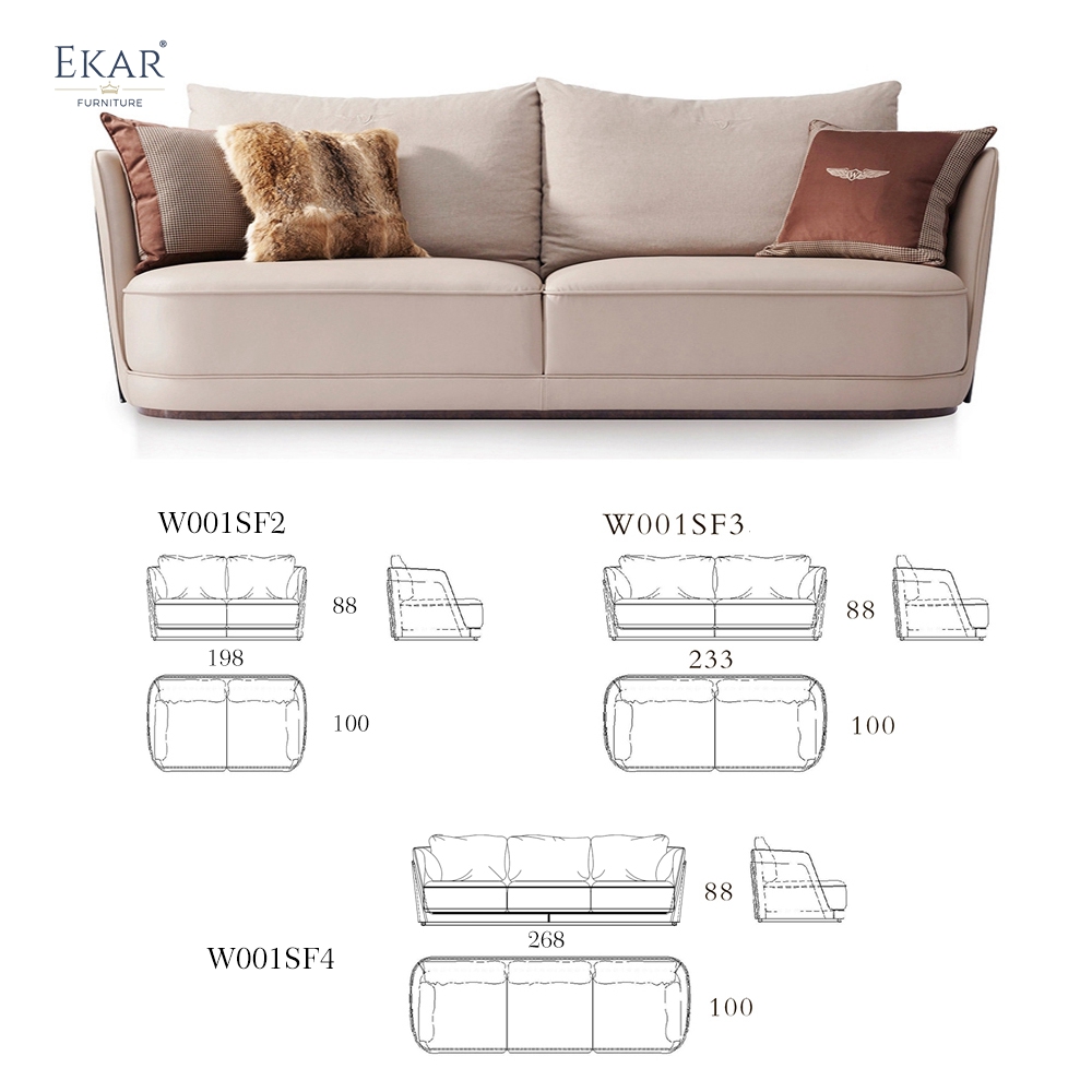 Suitable for contemporary living wooden veneer frame living room sofa