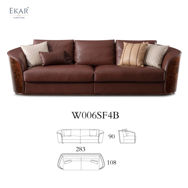 Modern wood veneer sofa to create a fashionable life