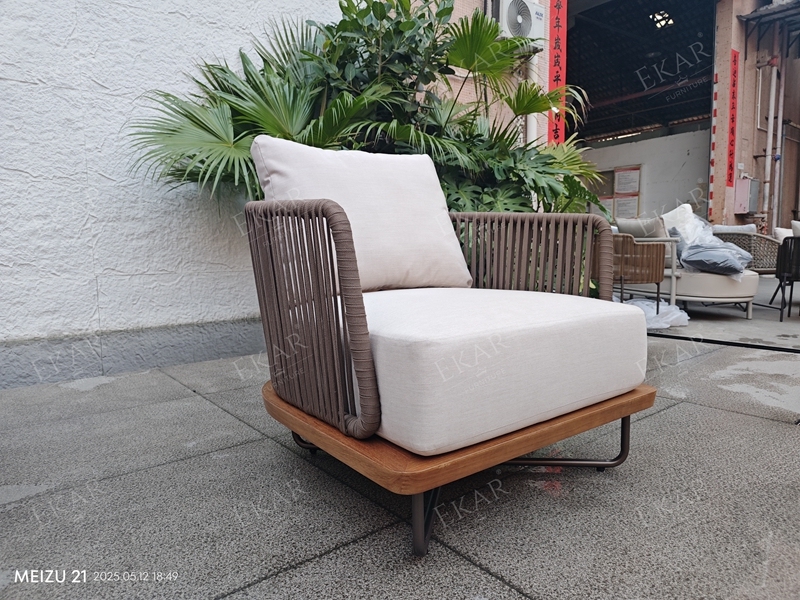Modern outdoor waterproof wicker armchair – perfect for patios, gardens and balconies