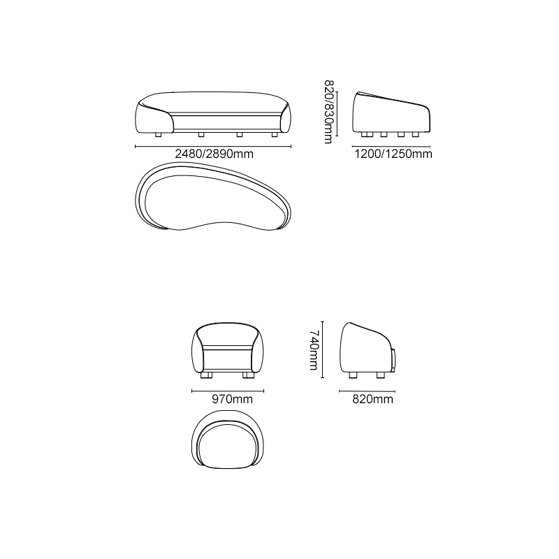 Chic Fabric Sofa, Solid Wood Legs & Sponge-for Villa/Hotel Luxury Touch FD202SF