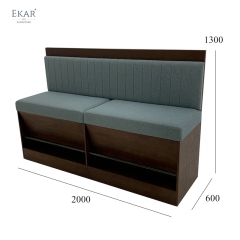 EKAR Havana Dining Nook | Wall-Mounted Open-Bottom Design with Metal Tube Legs