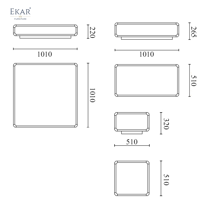 Modern stylish metal and marble finish rectangular coffee table suitable for home living room