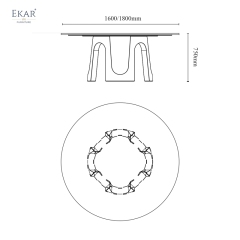 Modern Round Marble Dining Table – Elegant Design with Marble Base