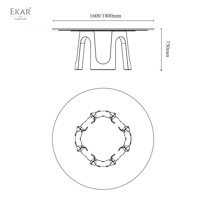 Modern Round Marble Dining Table – Elegant Design with Marble Base