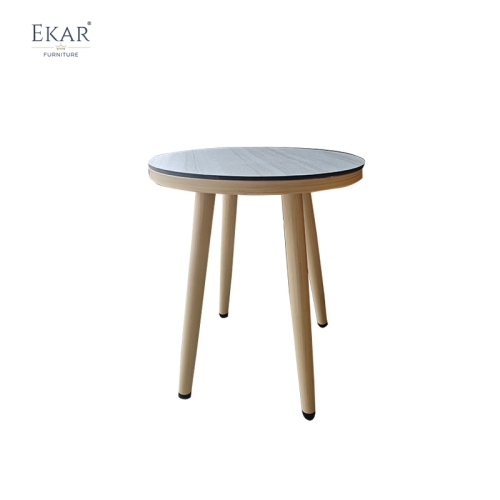 Modern Outdoor Solid Wood Side Table, Round Shape, Perfect for Patio and Garden Use