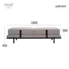 Modern Bedroom End of Bed Bench with Stainless Steel & Upholstered Fabric