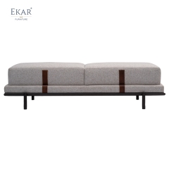 Modern Bedroom End of Bed Bench with Stainless Steel & Upholstered Fabric
