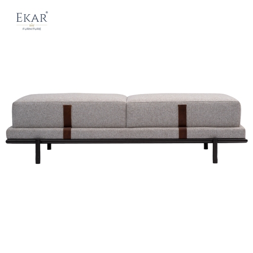 Modern Bedroom End of Bed Bench with Stainless Steel &amp; Upholstered Fabric