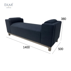 Modern Fabric Bedroom Bench with Armrests for End of Bed