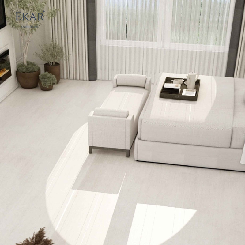 Modern Fabric Bedroom Bench with Armrests for End of Bed