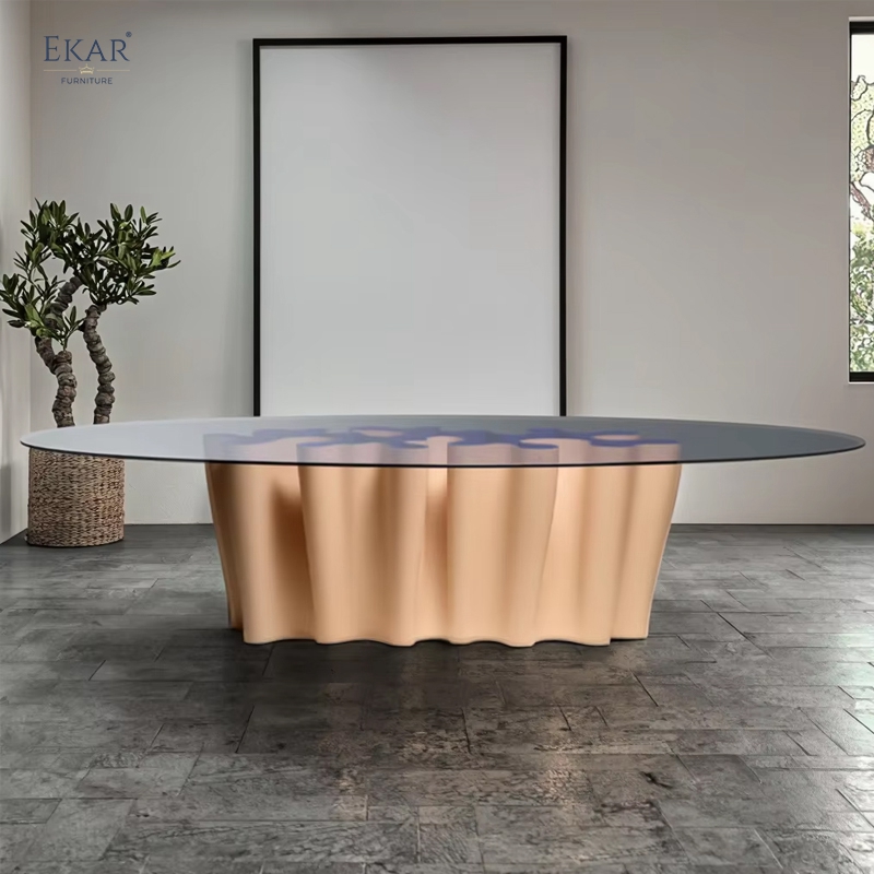 EKAR Maris Dining Table | Top-Luxury Ocean-Inspired Wave-Shaped Statement Table