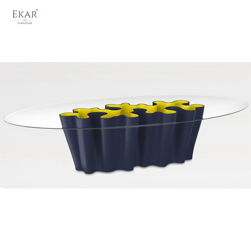 EKAR Maris Dining Table | Top-Luxury Ocean-Inspired Wave-Shaped Statement Table