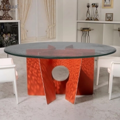 EKAR Celest Dining Table | Top-Luxury Textured Statement Dining Table EKAR-L-DT02