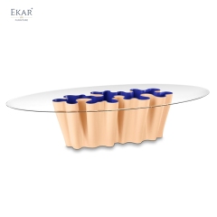 EKAR Maris Dining Table | Top-Luxury Ocean-Inspired Wave-Shaped Statement Table