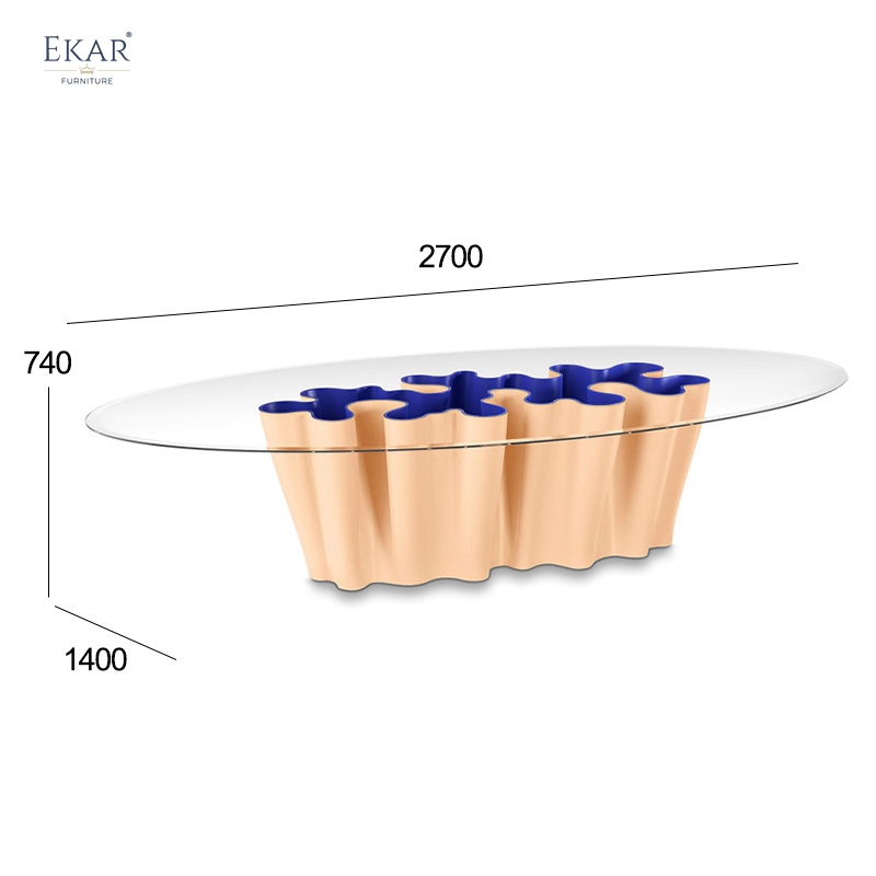 EKAR Maris Dining Table | Top-Luxury Ocean-Inspired Wave-Shaped Statement Table