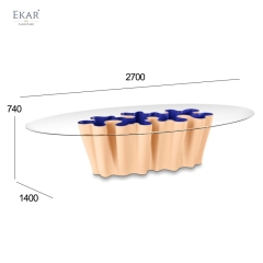 EKAR Maris Dining Table | Top-Luxury Ocean-Inspired Wave-Shaped Statement Table
