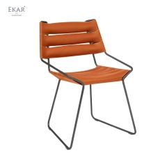 EKAR Vela Dining Chair | Top-Luxury Genuine Leather Cushion Dining Chair