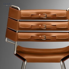 EKAR Vela Dining Chair | Top-Luxury Genuine Leather Cushion Dining Chair