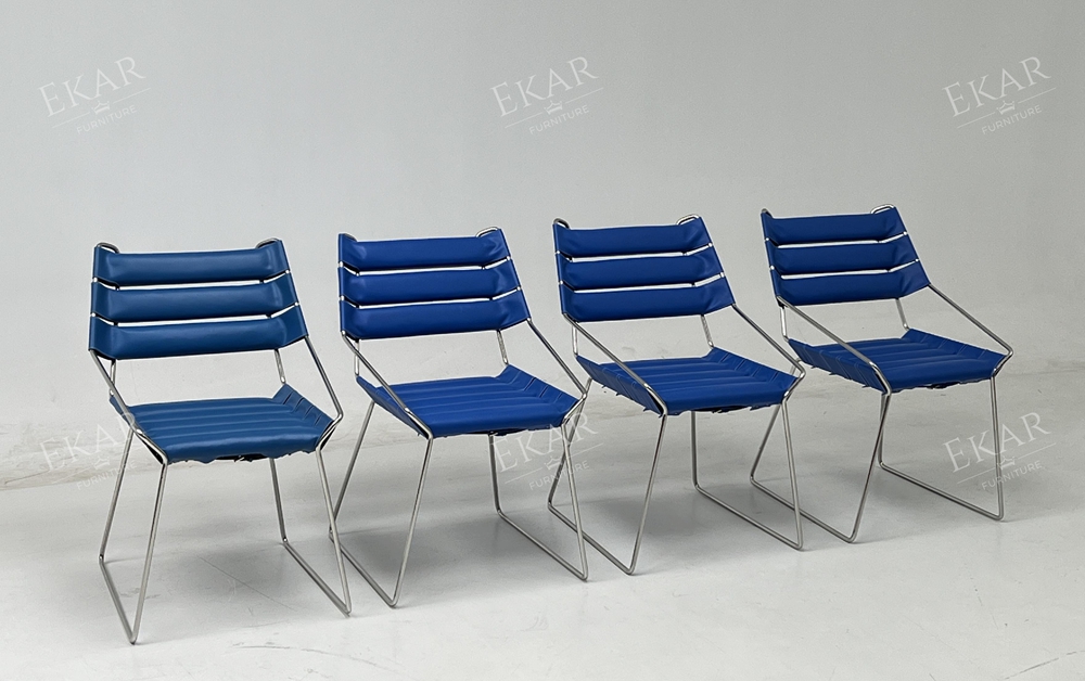 EKAR Vela Dining Chair | Top-Luxury Genuine Leather Cushion Dining Chair