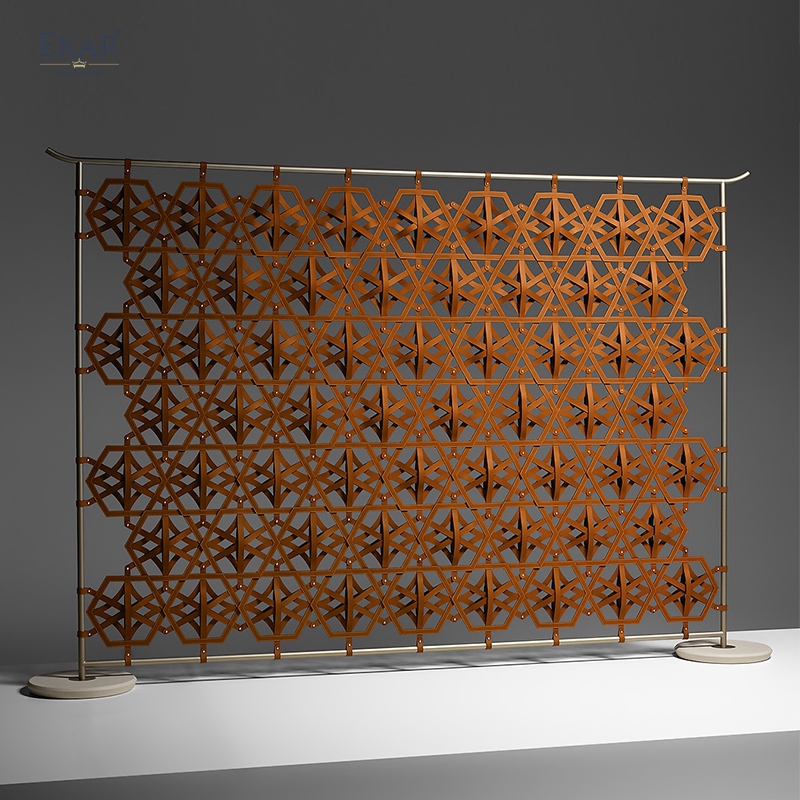 EKAR Lumina Room Screen | Top-Luxury Diamond-Pattern Decorative Room Divider