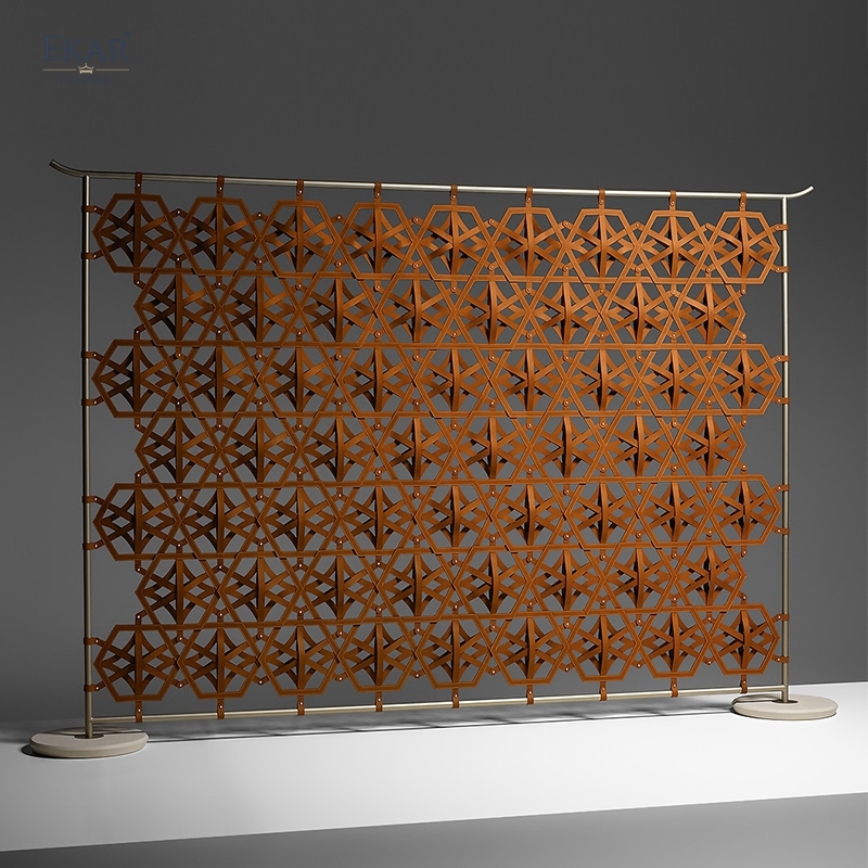 EKAR Lumina Room Screen | Top-Luxury Diamond-Pattern Decorative Room Divider