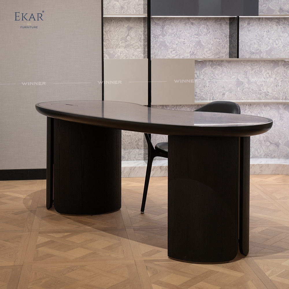 New Design Executive Desk in Leather & Wood