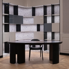New Design Executive Desk in Leather & Wood