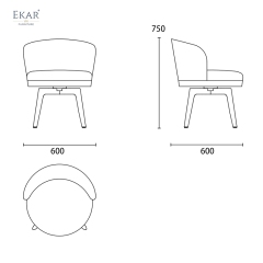 Modern Saddle Leather Dining Chair – Sleek Design with Comfortable Armrests