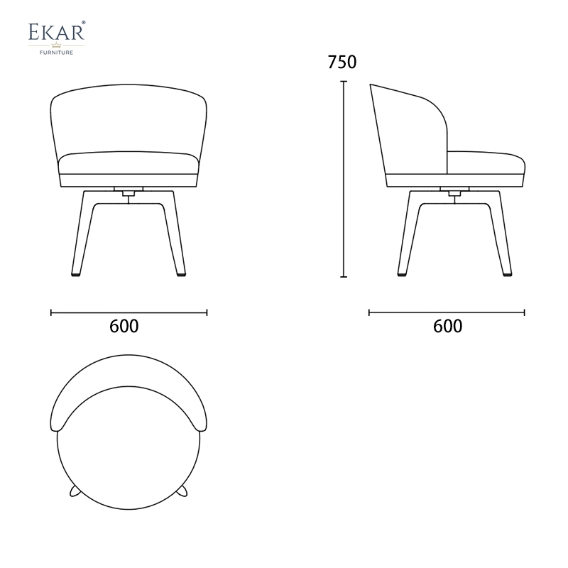 Modern Saddle Leather Dining Chair – Sleek Design with Comfortable Armrests