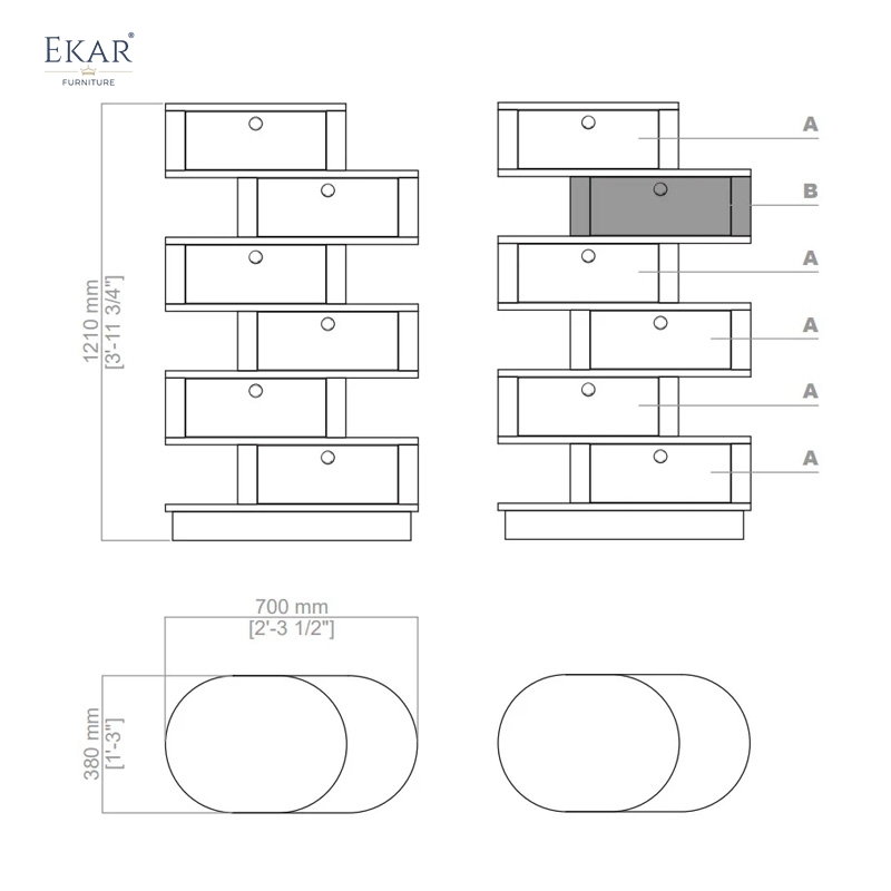 EKAR Altair Vertical Storage Cabinet – Modern Luxury Tallboy &amp; Highboard