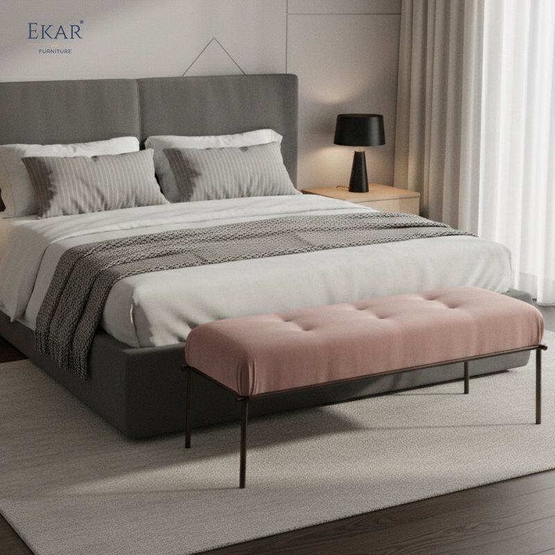 EKAR Sterling Regency Bench – Modern Luxury End-of-Bed Ottoman